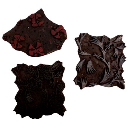 Set of 3 Piece New Wooden Printing Block